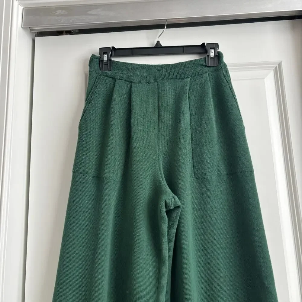 Free People Freya Emerald Spell Knit Linen Sweater Jogger Pant Size SP - Picture 4 of 15